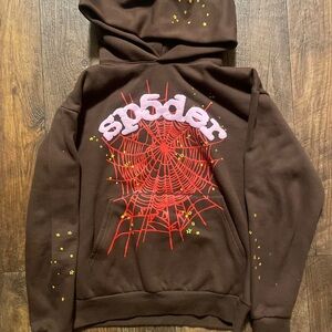 Brown sp5der hoodie & sweats